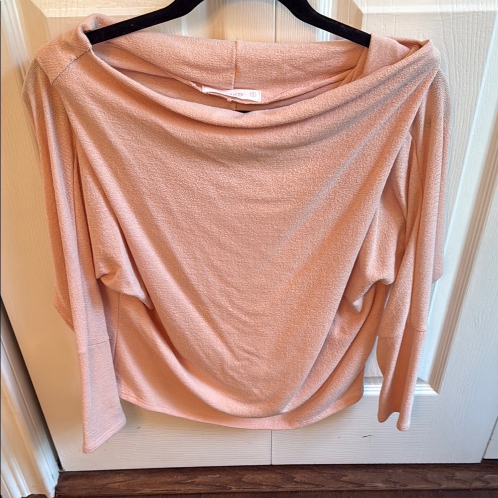 Elegant Pink Off-the-Shoulder Sweater